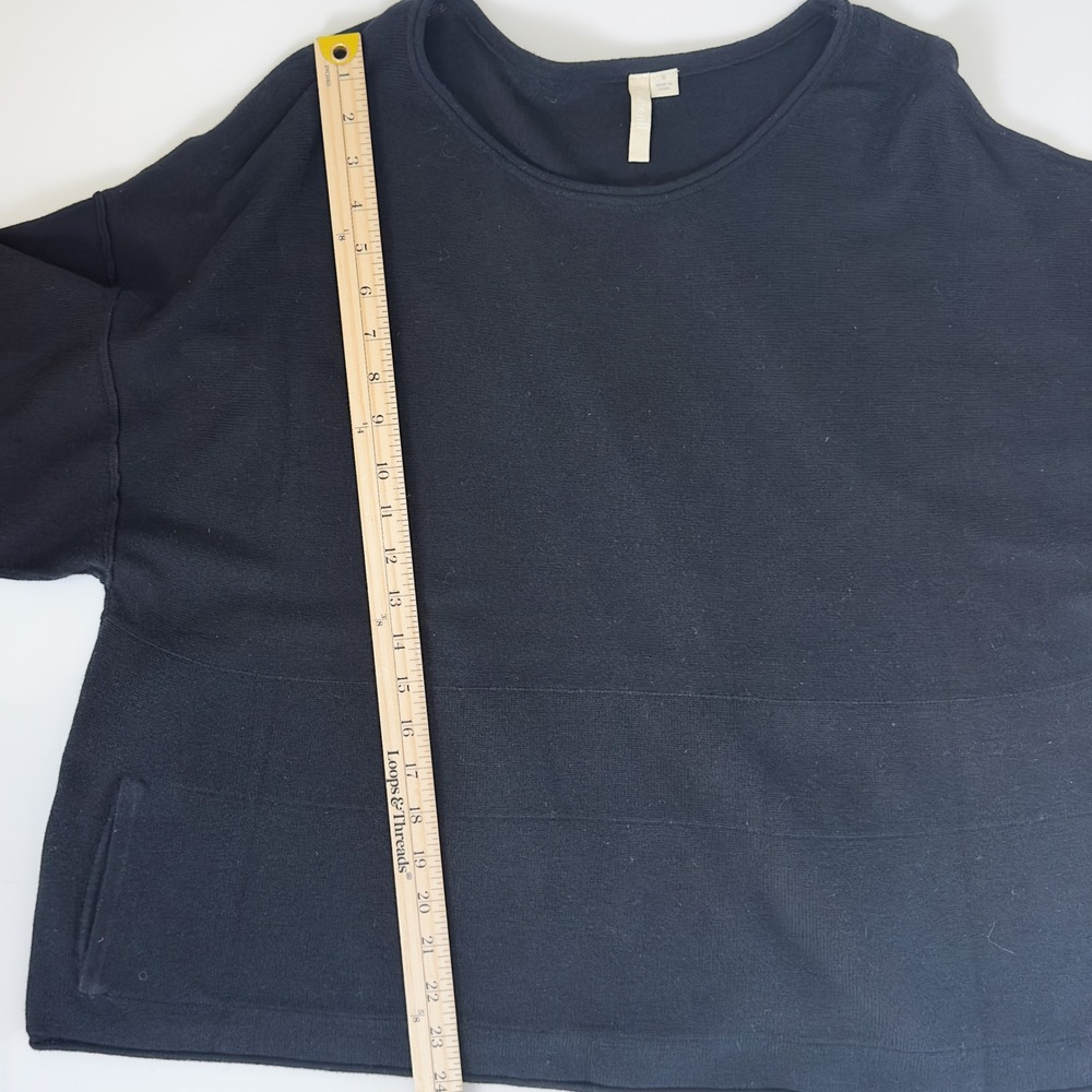 Pure‎ Jill Cotton Cashmere Knit Top Black Oversized Boxy Minimalist Sweater S - Picture 4 of 9
